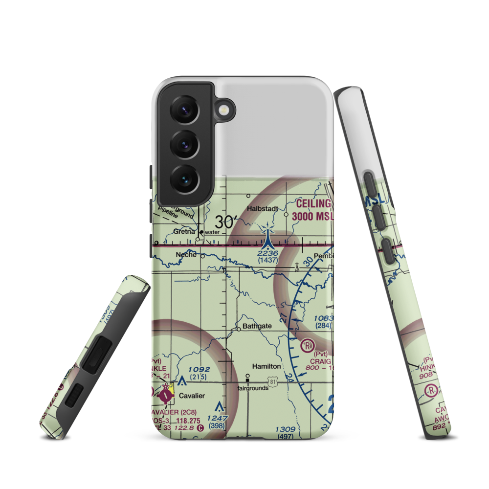 Horsley Airstrip (NA67) VFR Sectional Samsung Phone Case Samsung Galaxy S22 model shown