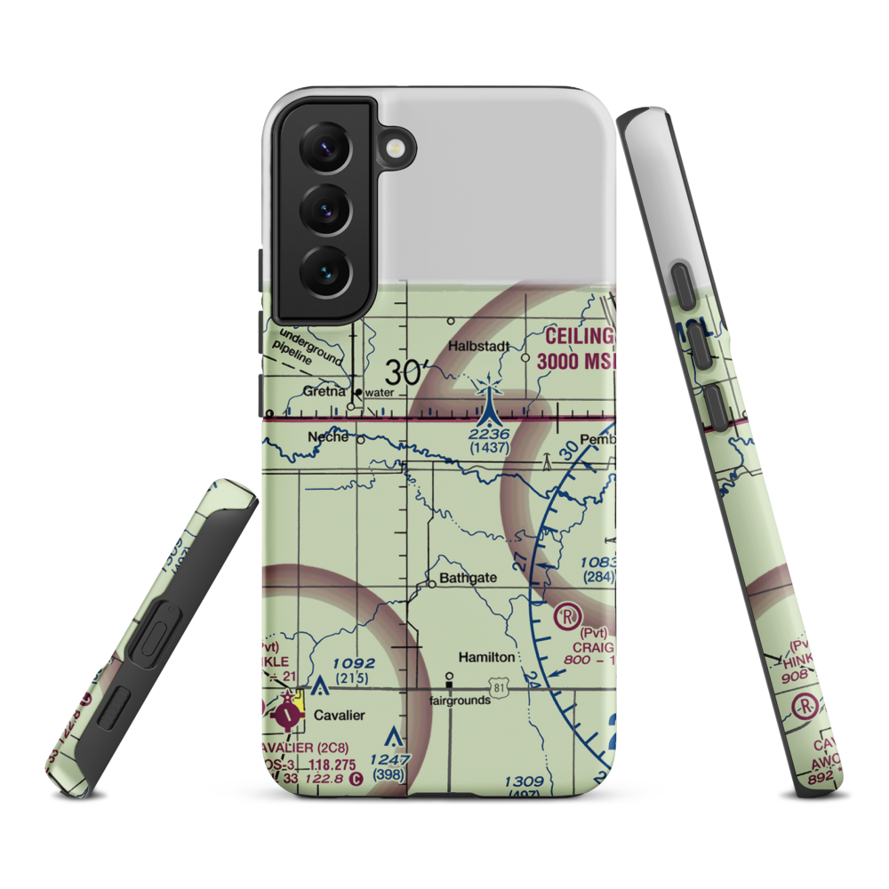 Horsley Airstrip (NA67) VFR Sectional Samsung Phone Case Samsung Galaxy S22 Plus model shown