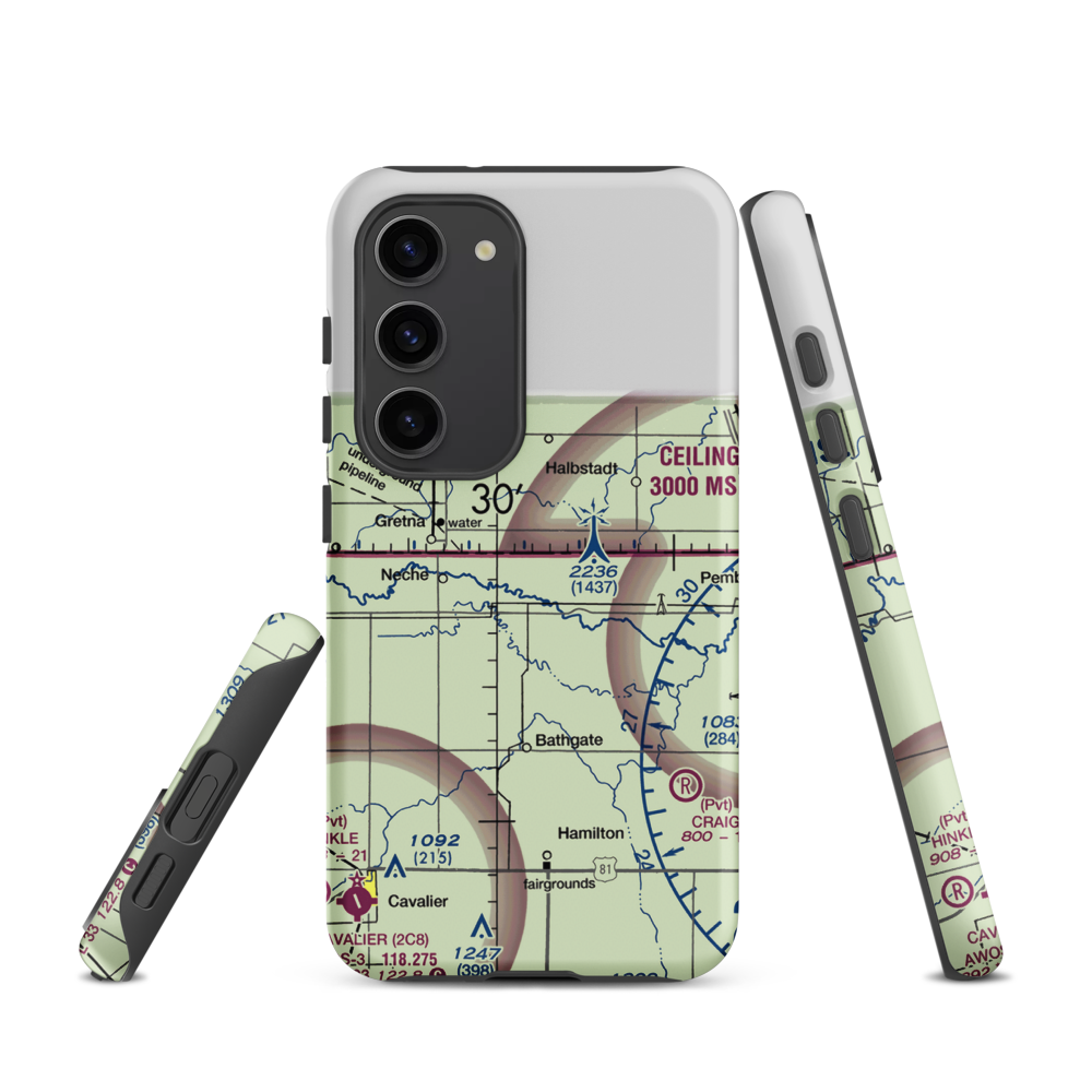 Horsley Airstrip (NA67) VFR Sectional Samsung Phone Case Samsung Galaxy S23 model shown