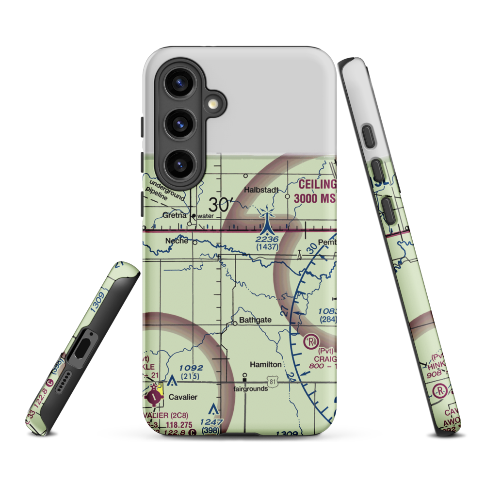Horsley Airstrip (NA67) VFR Sectional Samsung Phone Case Samsung Galaxy S24 Plus model shown