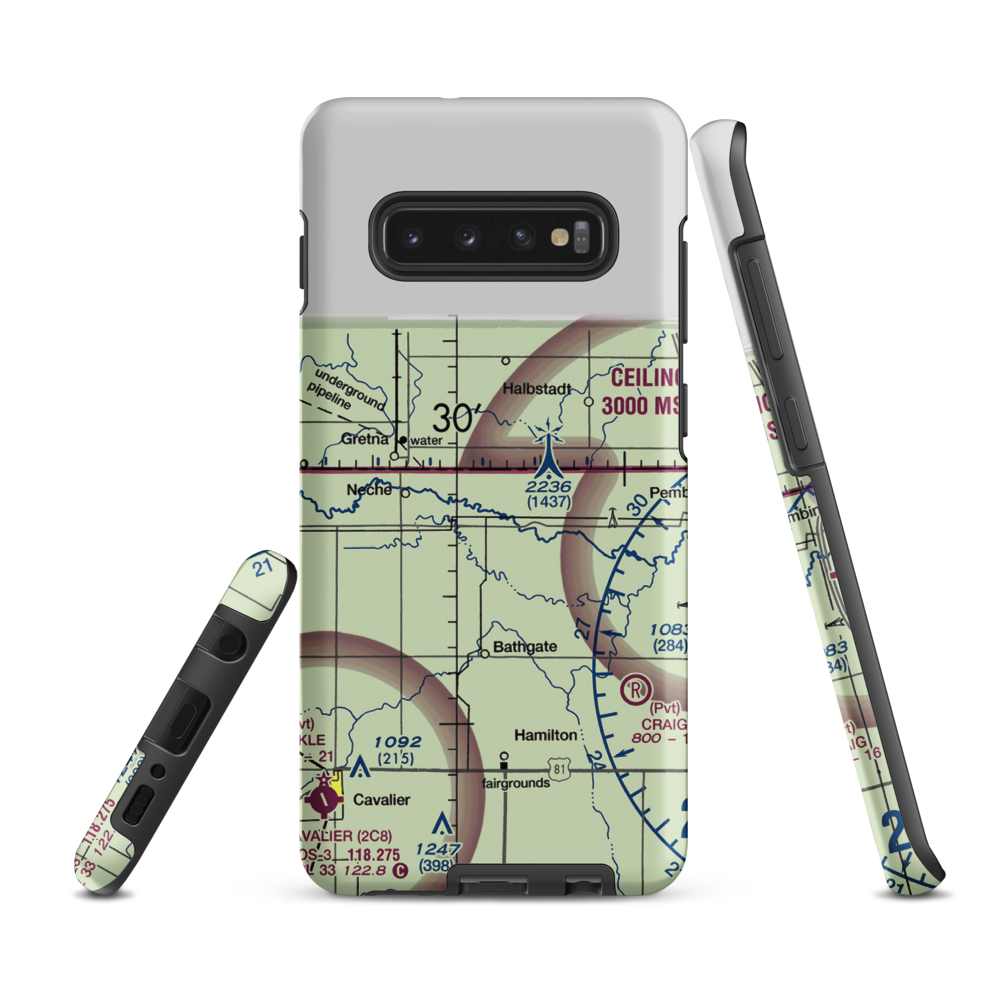 Horsley Airstrip (NA67) VFR Sectional Samsung Phone Case Samsung Galaxy S10 Plus model shown