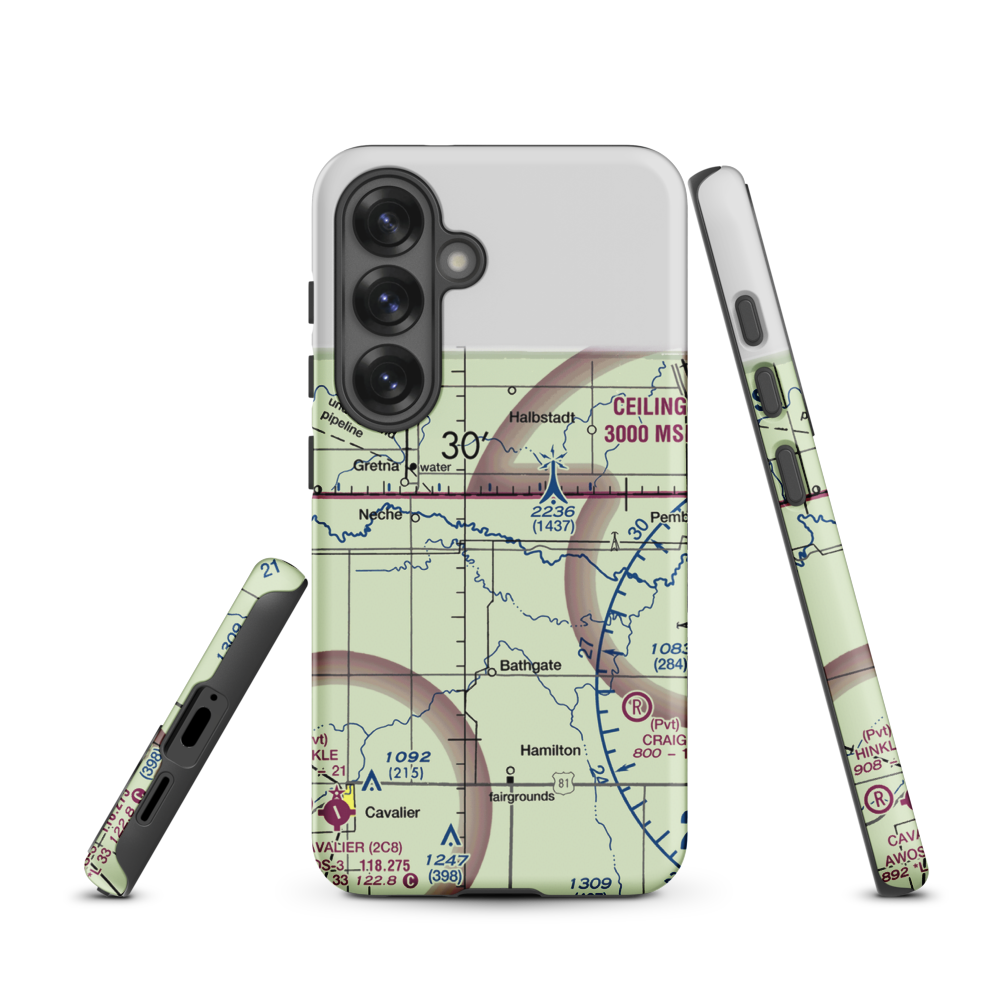 Horsley Airstrip (NA67) VFR Sectional Samsung Phone Case Samsung Galaxy S25 model shown