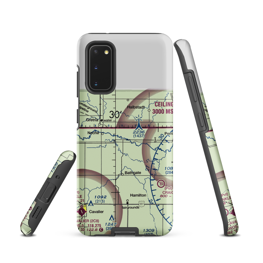 Horsley Airstrip (NA67) VFR Sectional Samsung Phone Case Samsung Galaxy S20 model shown