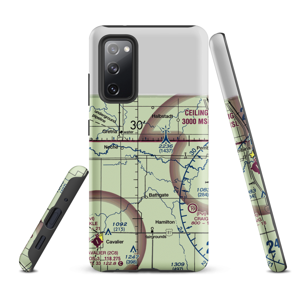 Horsley Airstrip (NA67) VFR Sectional Samsung Phone Case Samsung Galaxy S20 FE model shown