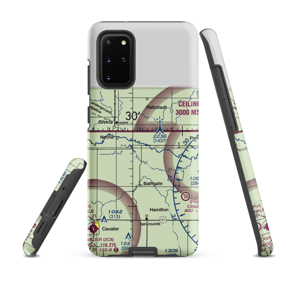 Horsley Airstrip (NA67) VFR Sectional Samsung Phone Case Samsung Galaxy S20 Plus model shown