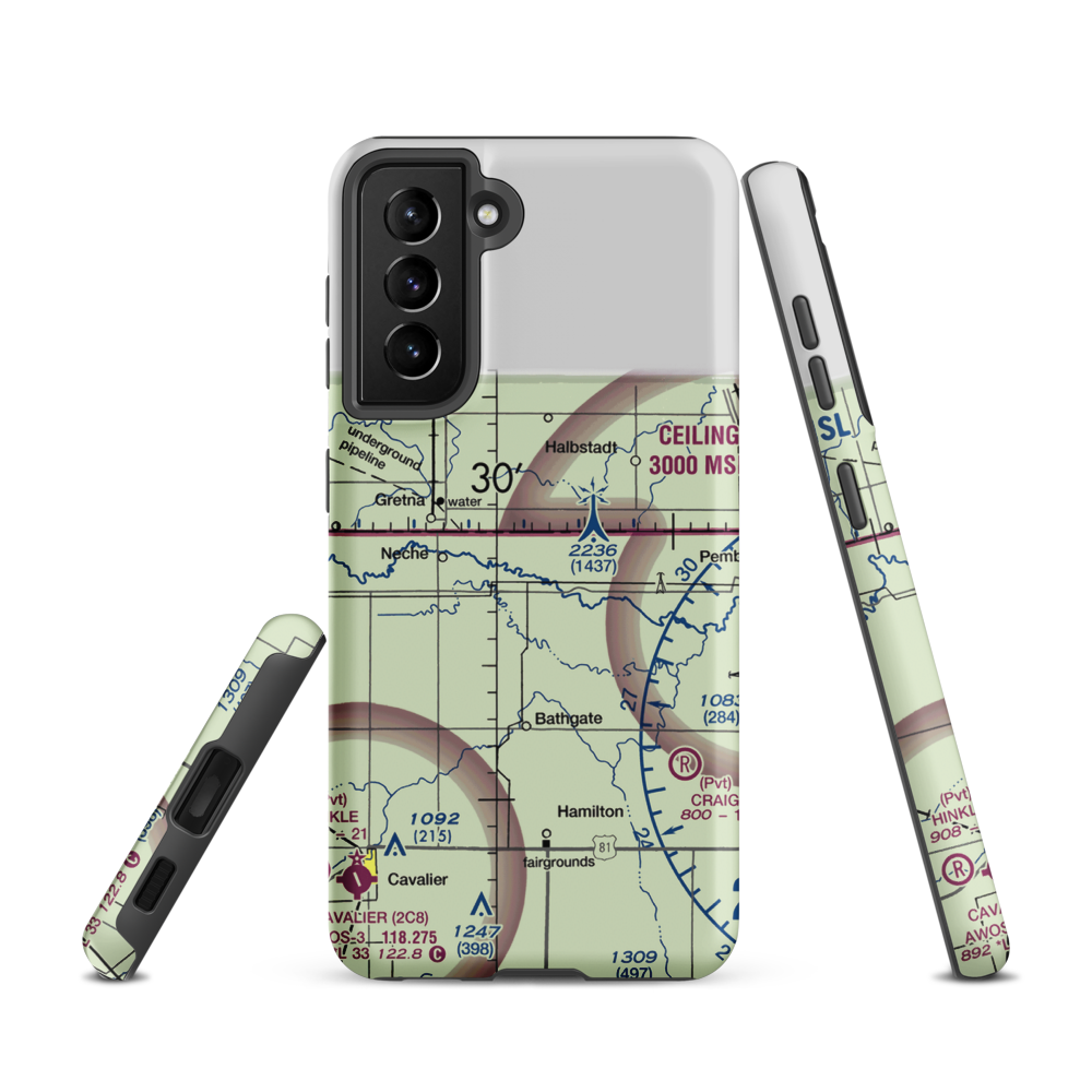 Horsley Airstrip (NA67) VFR Sectional Samsung Phone Case Samsung Galaxy S21 model shown