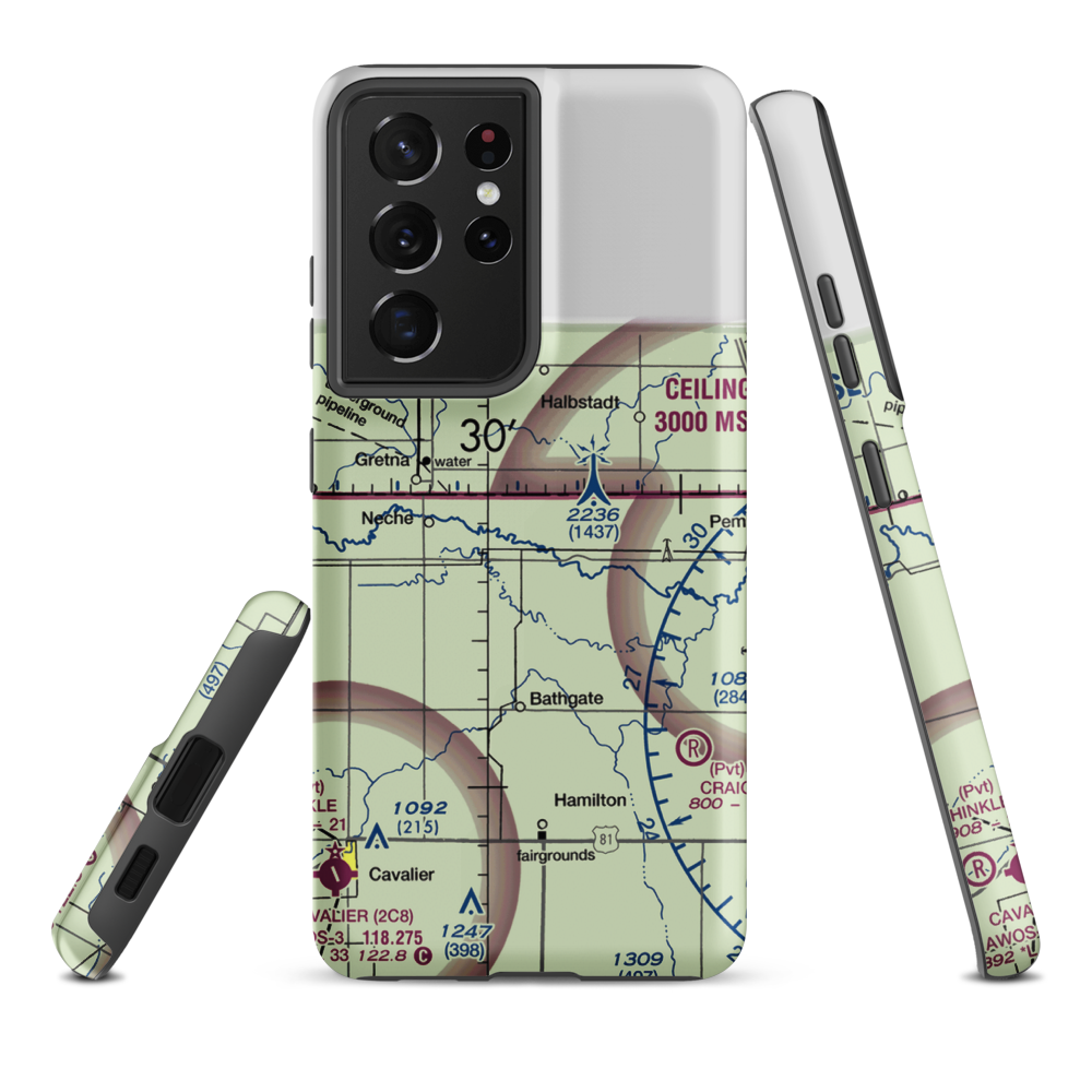 Horsley Airstrip (NA67) VFR Sectional Samsung Phone Case Samsung Galaxy S21 Plus model shown
