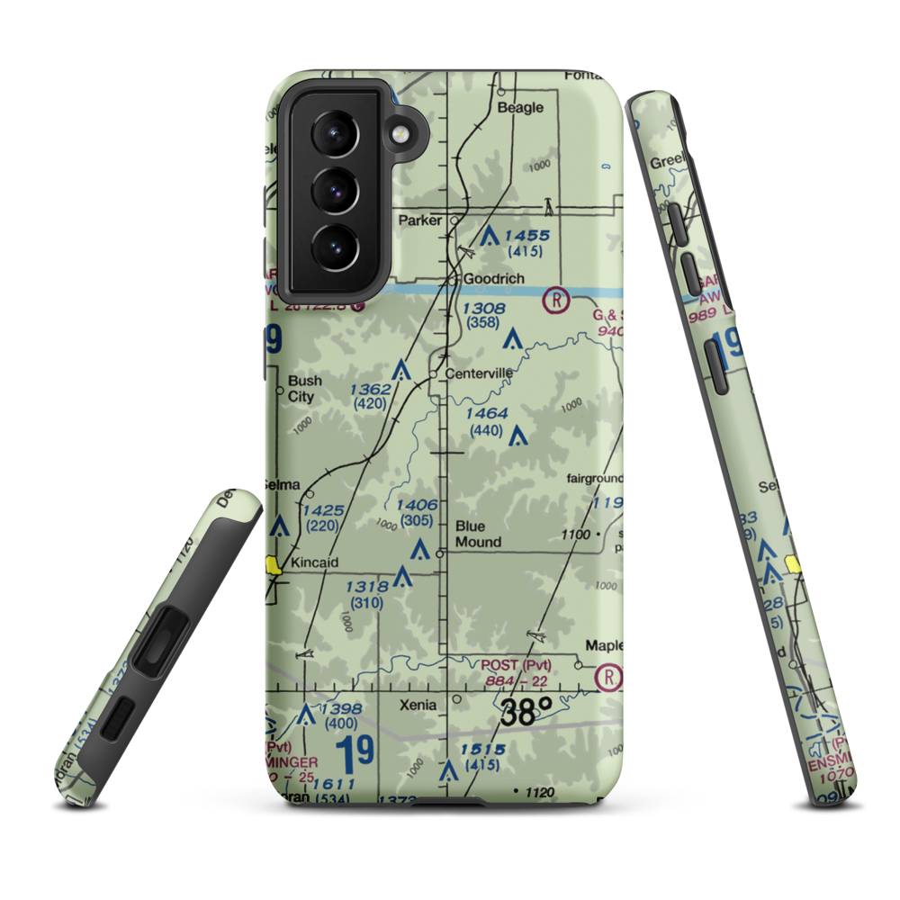 Horttor Airport (SN26) VFR Sectional Samsung Phone Case Samsung Galaxy S21 Plus model shown