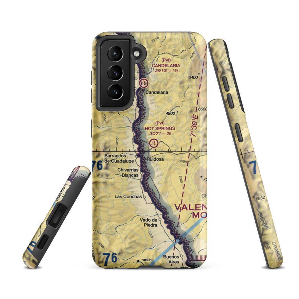 Hot Springs Airport (3TE4) VFR Sectional Samsung Phone Case Samsung Galaxy S21 FE model shown