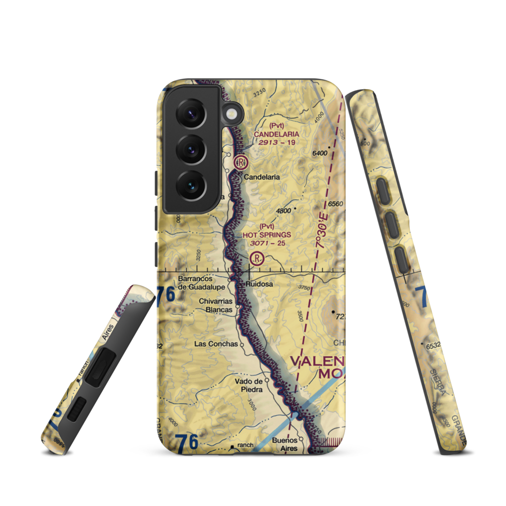 Hot Springs Airport (3TE4) VFR Sectional Samsung Phone Case Samsung Galaxy S22 model shown
