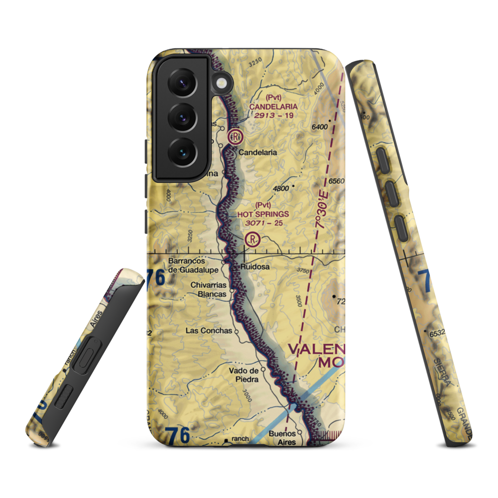 Hot Springs Airport (3TE4) VFR Sectional Samsung Phone Case Samsung Galaxy S22 Plus model shown