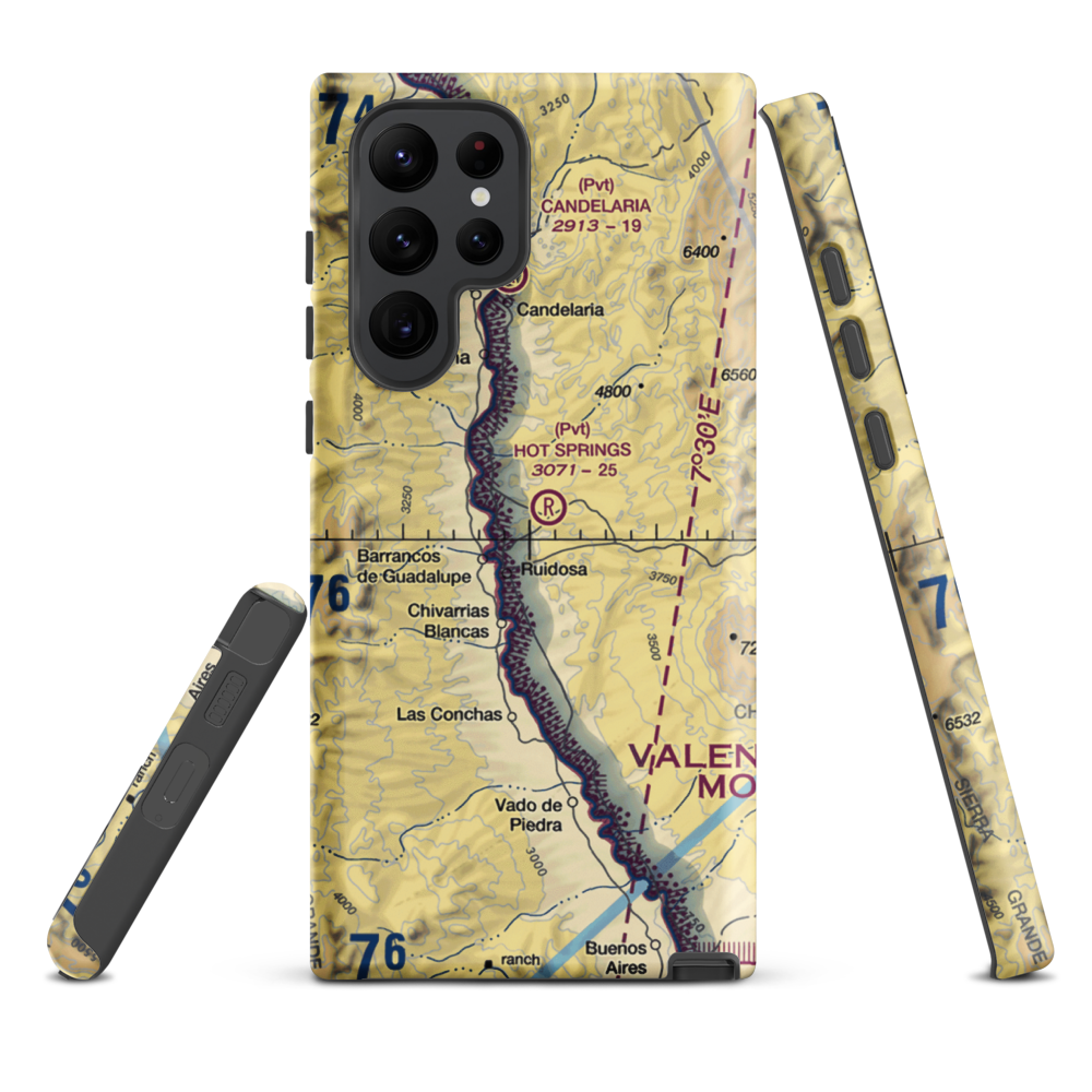 Hot Springs Airport (3TE4) VFR Sectional Samsung Phone Case Samsung Galaxy S22 Ultra model shown