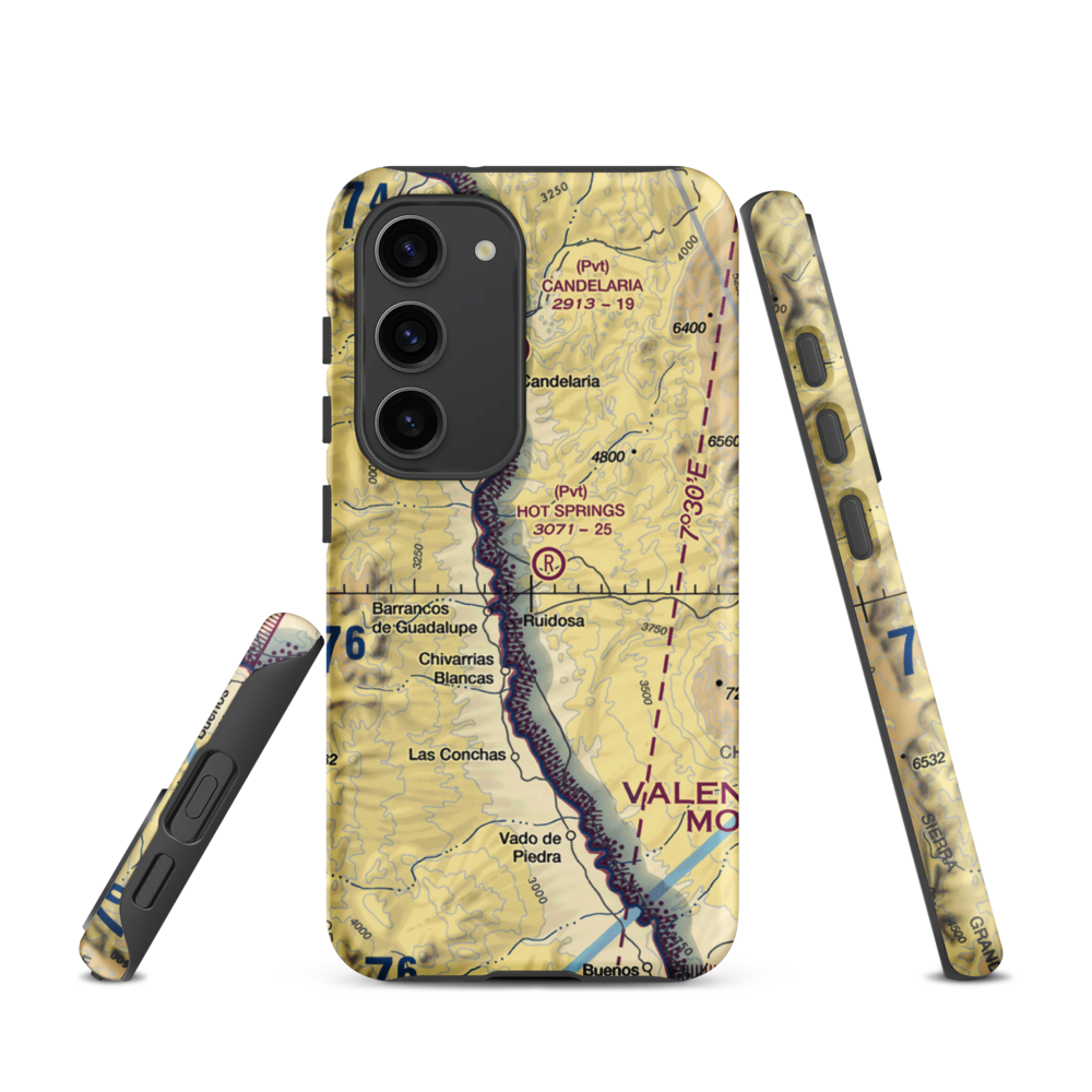 Hot Springs Airport (3TE4) VFR Sectional Samsung Phone Case Samsung Galaxy S23 model shown