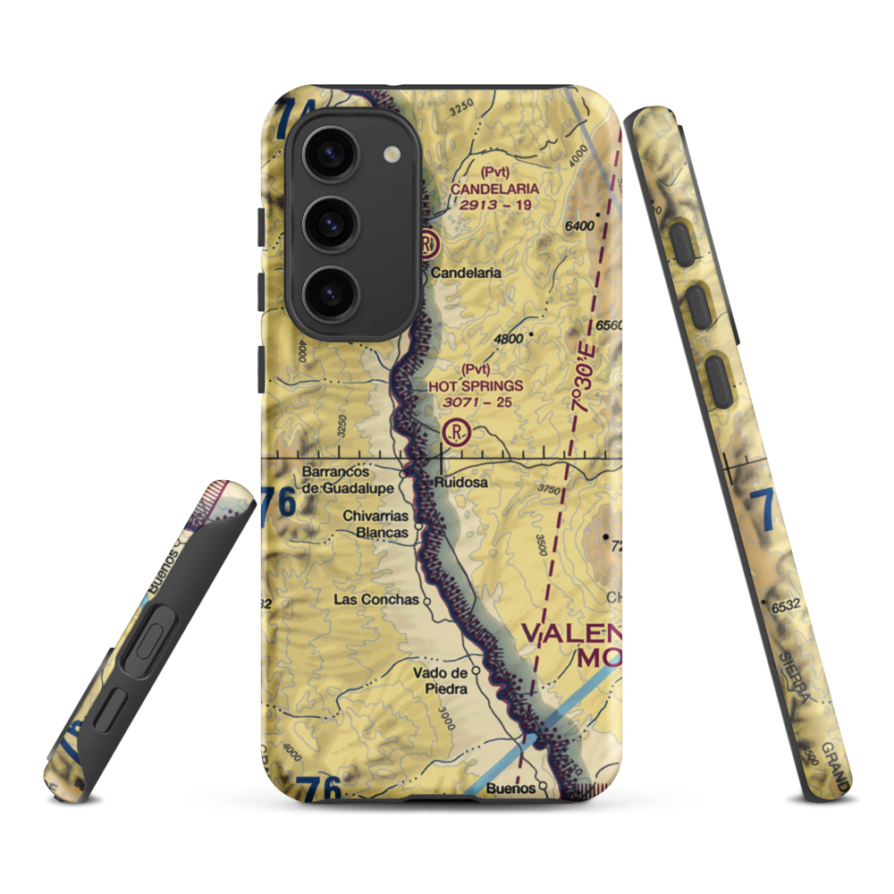 Hot Springs Airport (3TE4) VFR Sectional Samsung Phone Case Samsung Galaxy S23 Plus model shown