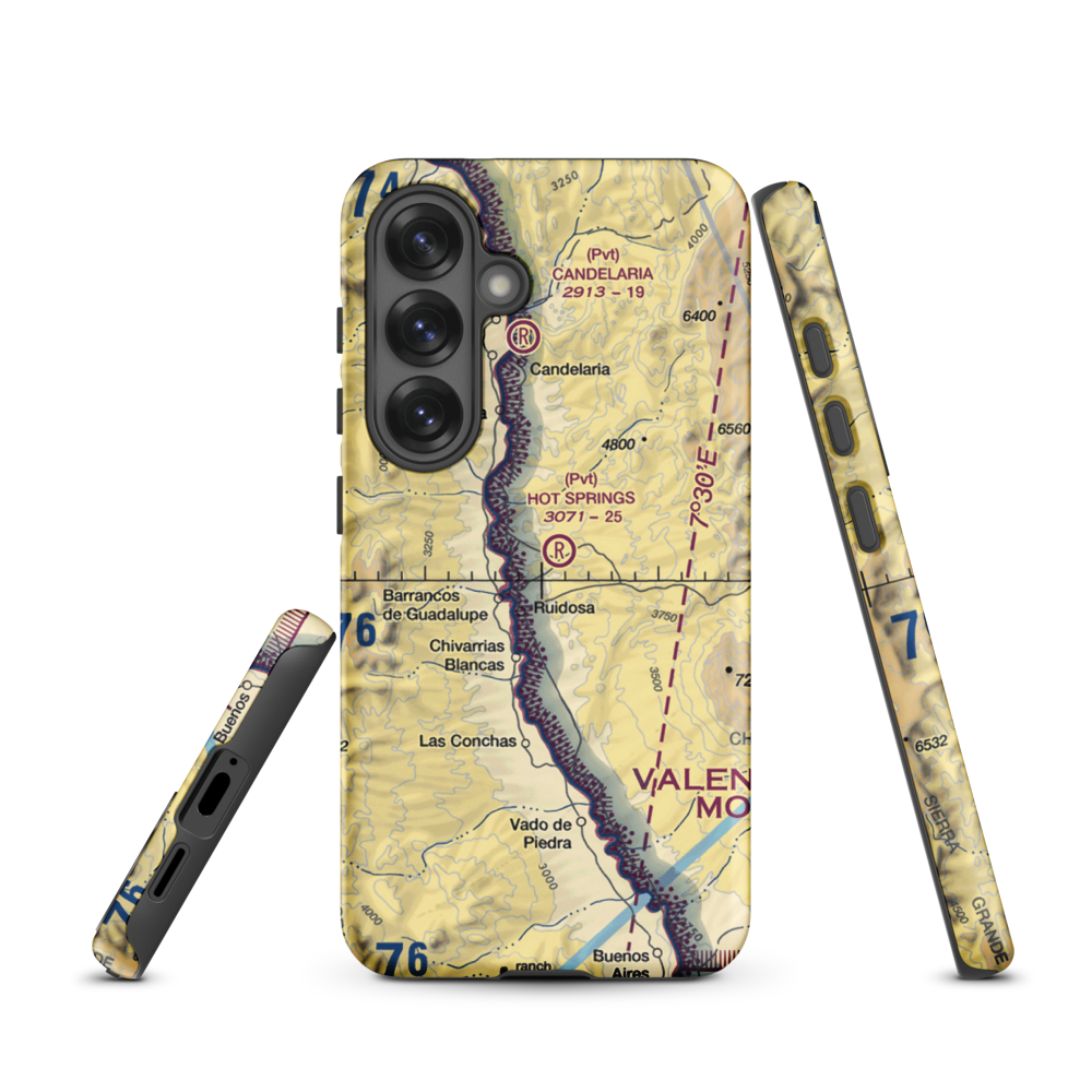 Hot Springs Airport (3TE4) VFR Sectional Samsung Phone Case Samsung Galaxy S25 model shown