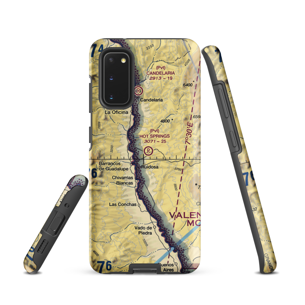 Hot Springs Airport (3TE4) VFR Sectional Samsung Phone Case Samsung Galaxy S20 model shown