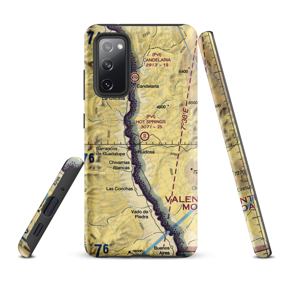 Hot Springs Airport (3TE4) VFR Sectional Samsung Phone Case Samsung Galaxy S20 FE model shown
