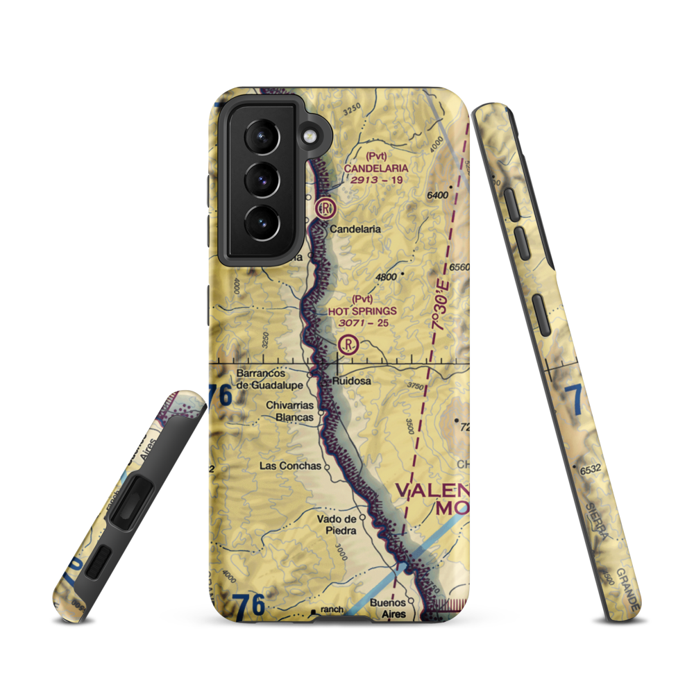 Hot Springs Airport (3TE4) VFR Sectional Samsung Phone Case Samsung Galaxy S21 model shown
