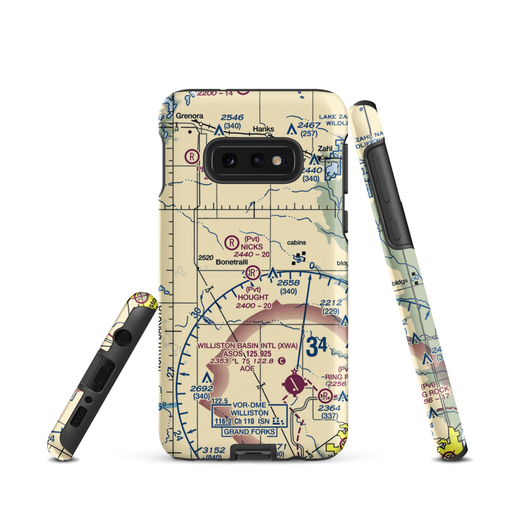 Hought Airstrip (NA18) VFR Sectional Samsung Phone Case Samsung Galaxy S10 Plus model shown