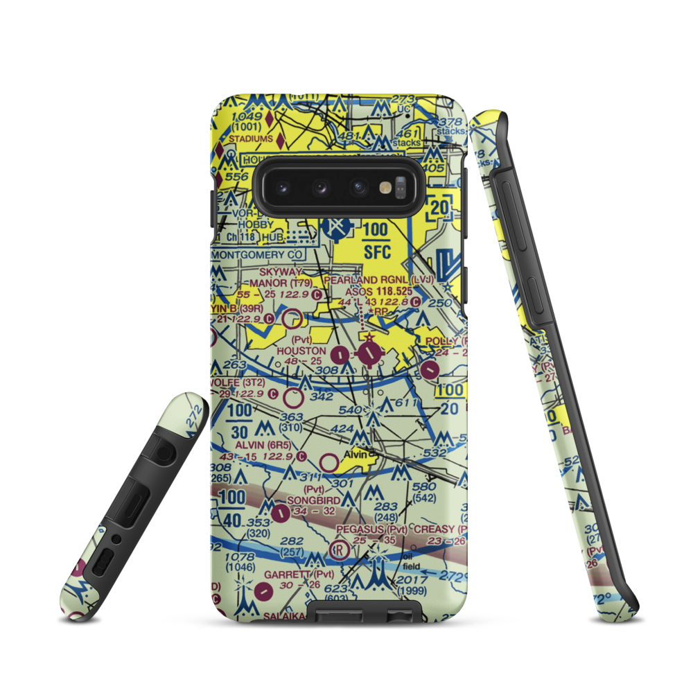 Houston Airpark (21XS) VFR Sectional Samsung Phone Case Samsung Galaxy S10 model shown