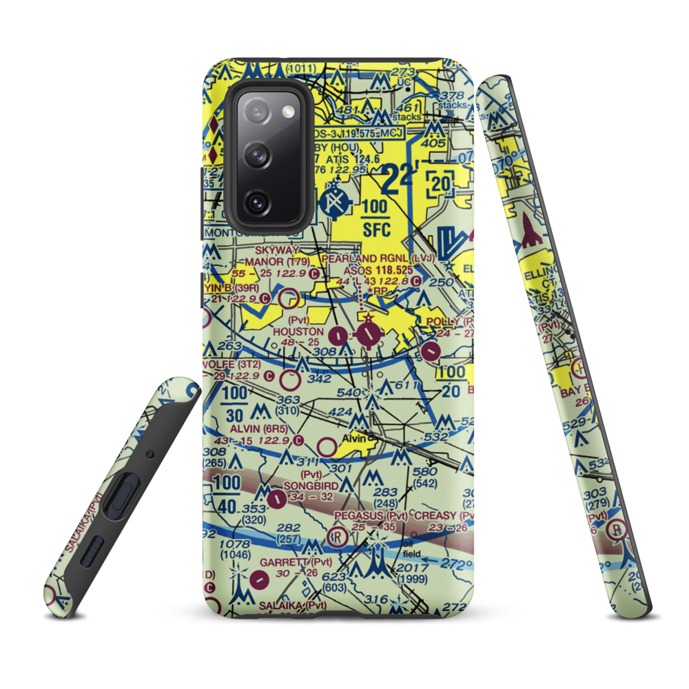 Houston Airpark (21XS) VFR Sectional Samsung Phone Case Samsung Galaxy S20 FE model shown