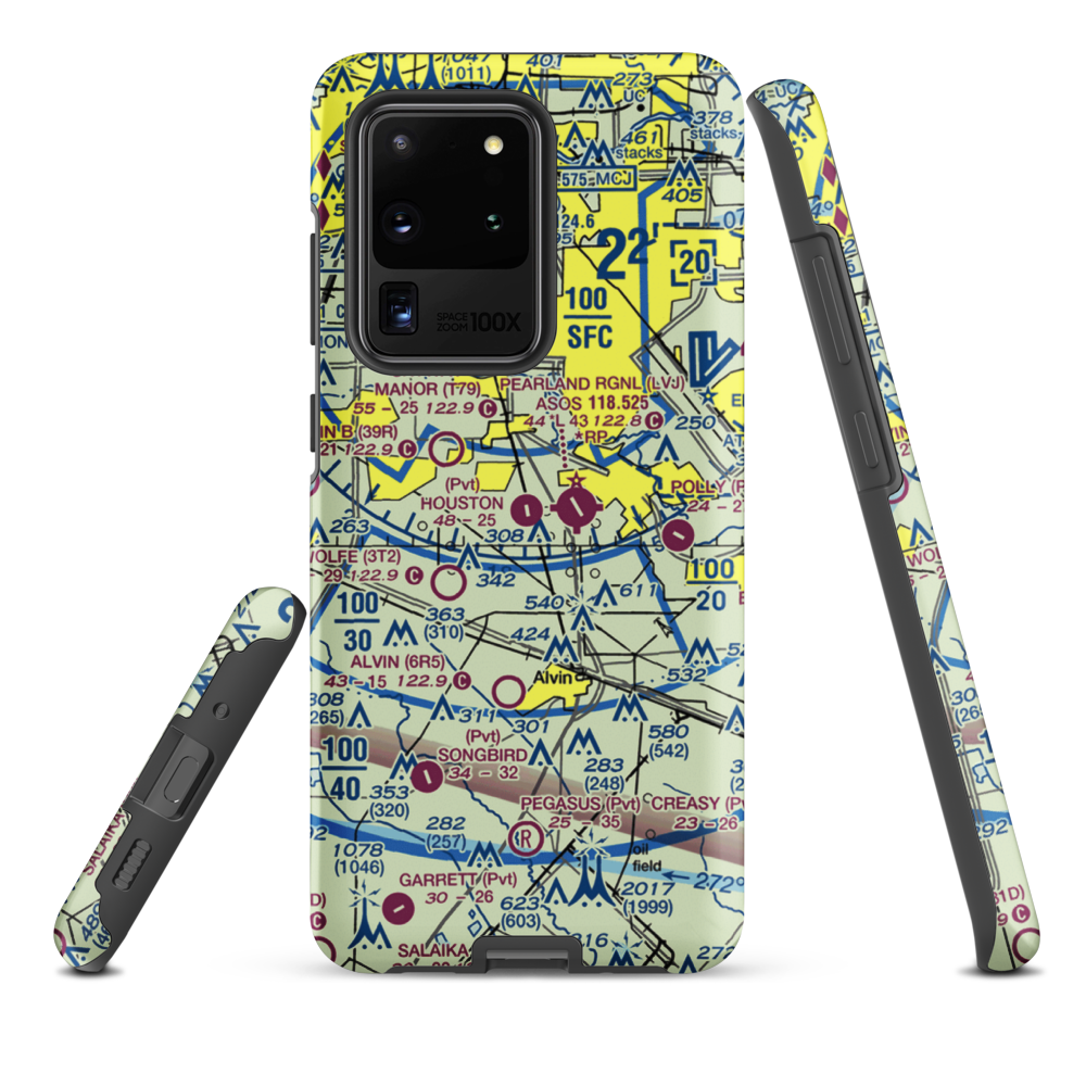 Houston Airpark (21XS) VFR Sectional Samsung Phone Case Samsung Galaxy S20 Ultra model shown