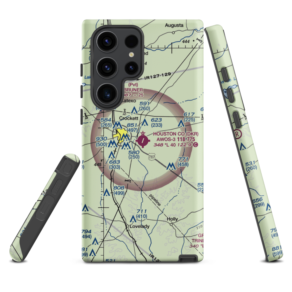 Houston County Airport (DKR) VFR Sectional Samsung Phone Case Samsung Galaxy S23 Ultra model shown