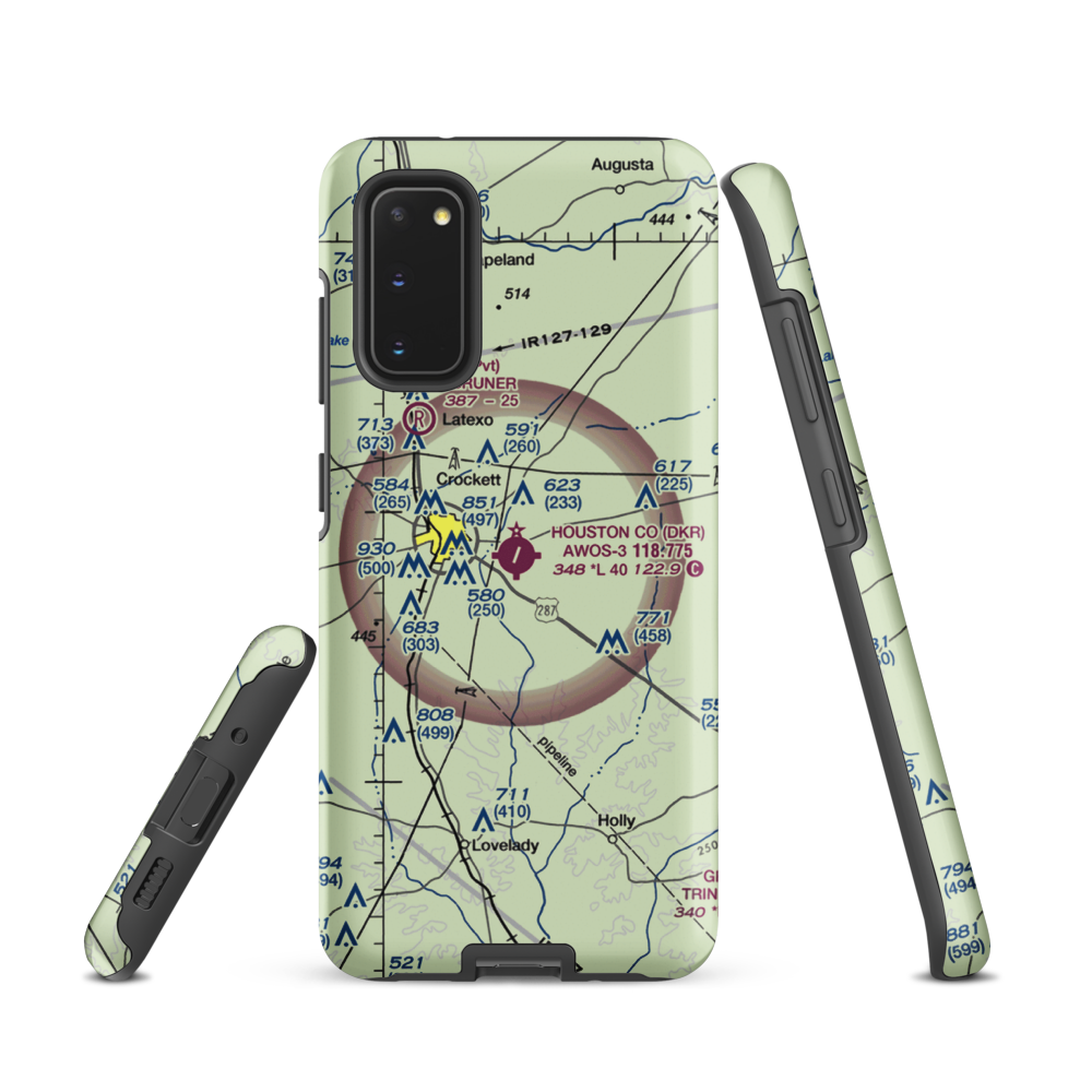Houston County Airport (DKR) VFR Sectional Samsung Phone Case Samsung Galaxy S20 model shown