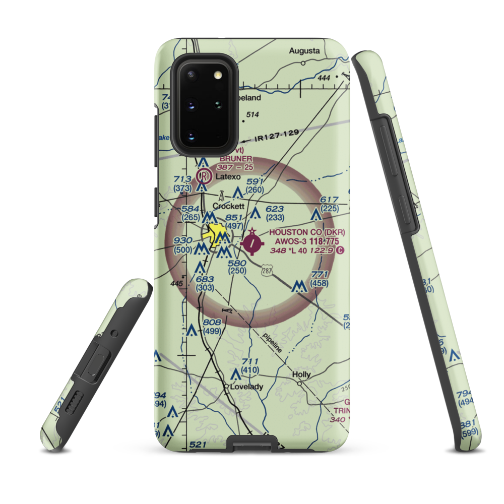 Houston County Airport (DKR) VFR Sectional Samsung Phone Case Samsung Galaxy S20 Plus model shown