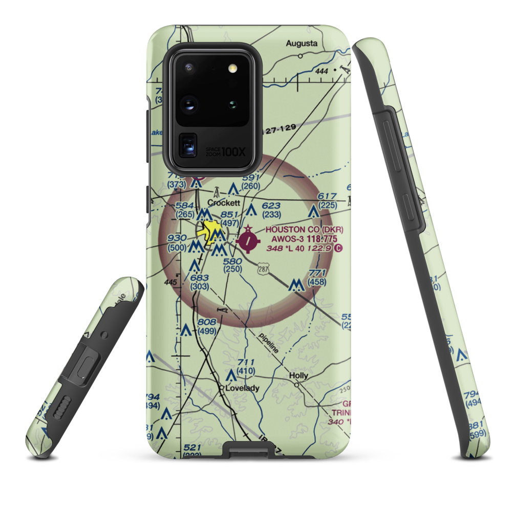 Houston County Airport (DKR) VFR Sectional Samsung Phone Case Samsung Galaxy S20 Ultra model shown