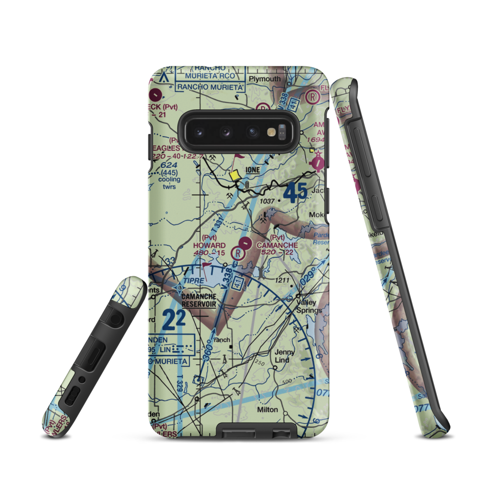 Howard /Private/ Airport (5CA8) VFR Sectional Samsung Phone Case Samsung Galaxy S10 model shown