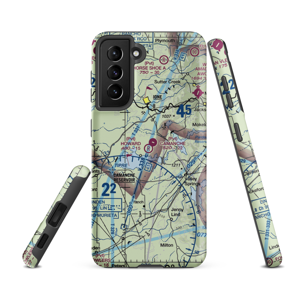 Howard /Private/ Airport (5CA8) VFR Sectional Samsung Phone Case Samsung Galaxy S21 FE model shown