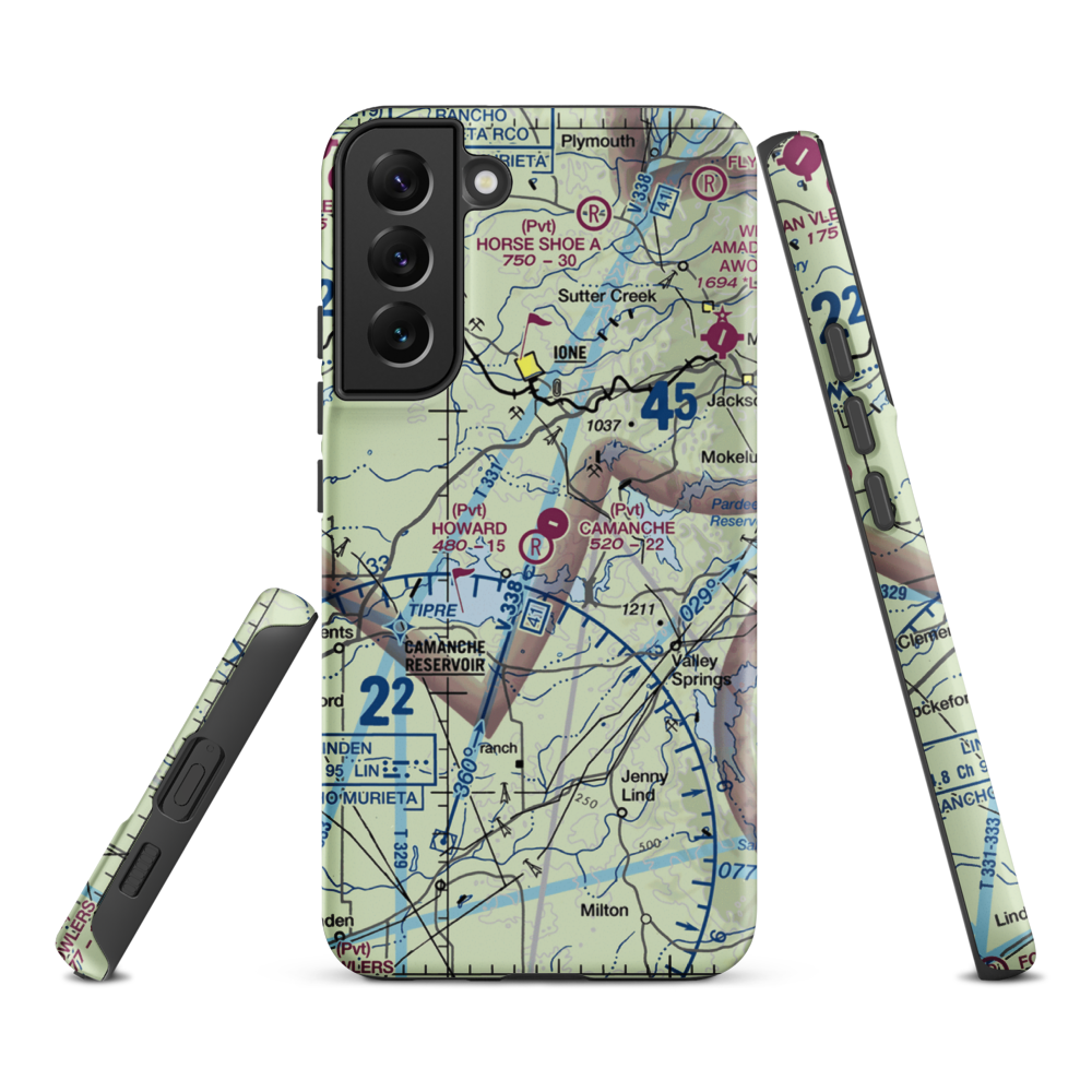 Howard /Private/ Airport (5CA8) VFR Sectional Samsung Phone Case Samsung Galaxy S22 Plus model shown