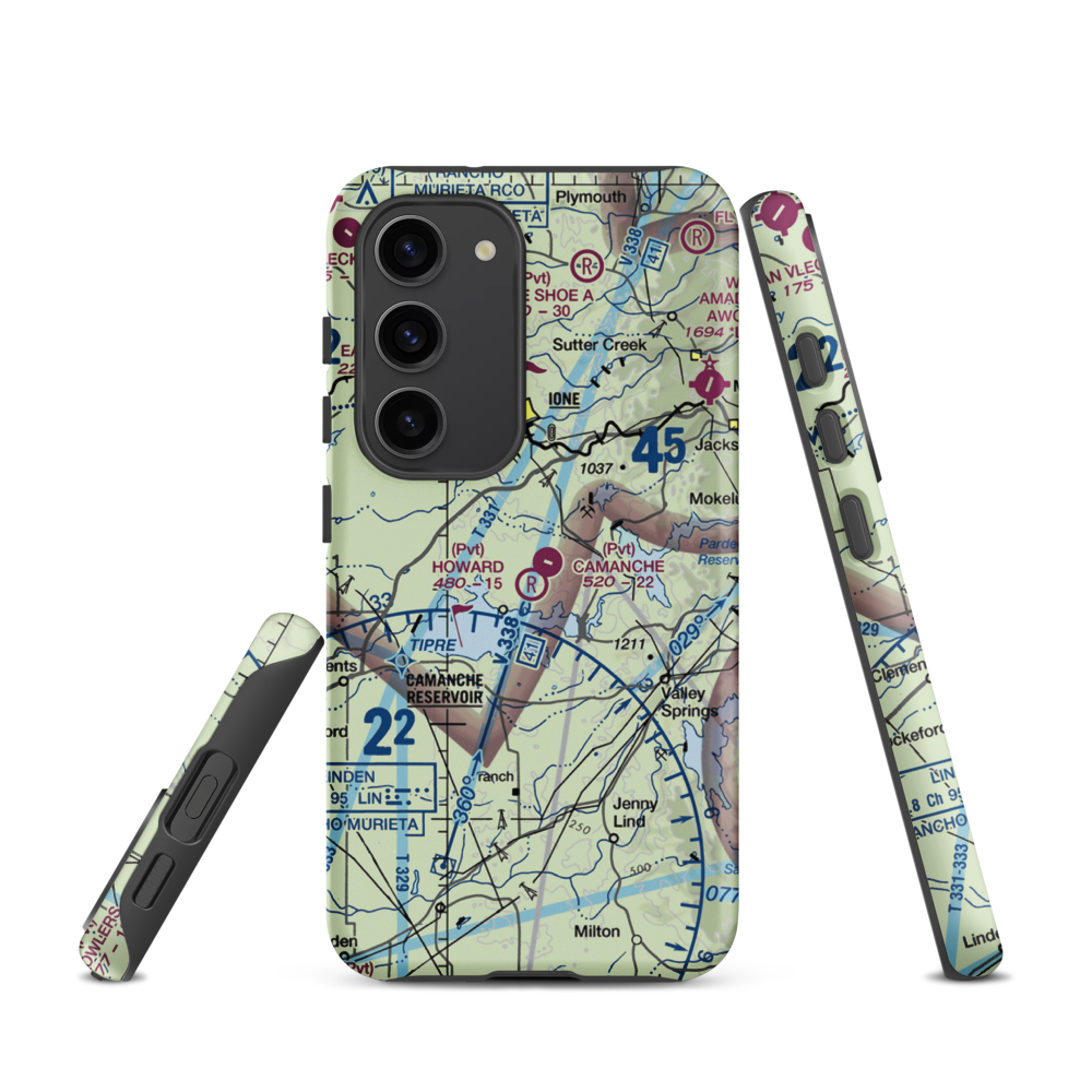 Howard /Private/ Airport (5CA8) VFR Sectional Samsung Phone Case Samsung Galaxy S23 model shown