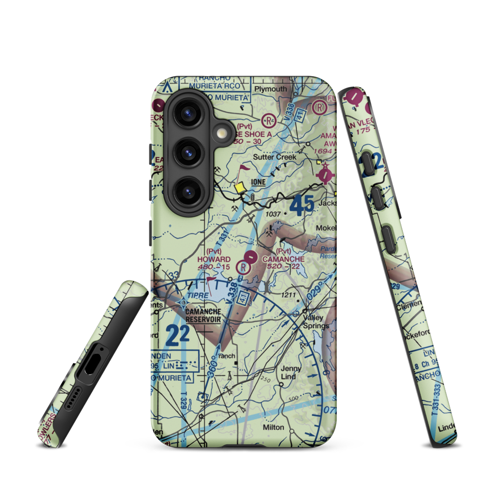 Howard /Private/ Airport (5CA8) VFR Sectional Samsung Phone Case Samsung Galaxy S24 model shown