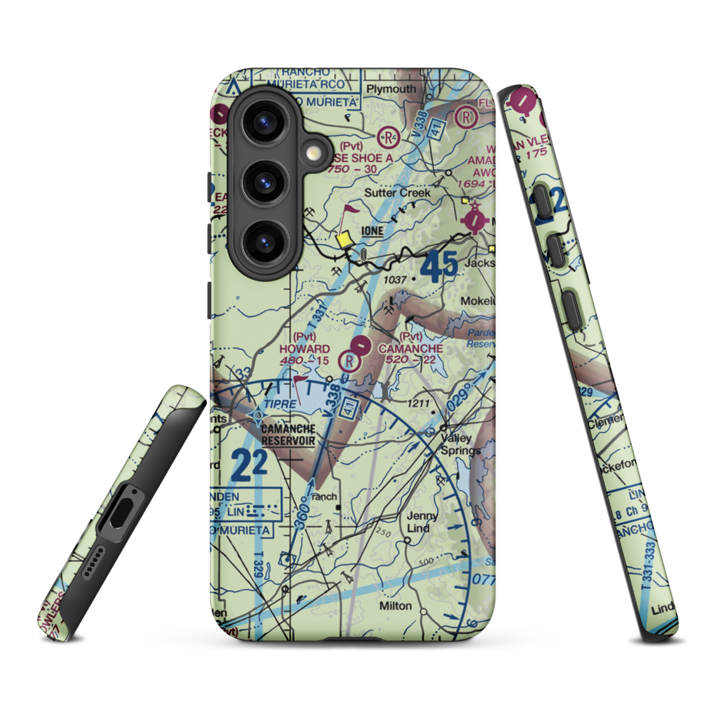 Howard /Private/ Airport (5CA8) VFR Sectional Samsung Phone Case Samsung Galaxy S24 Plus model shown