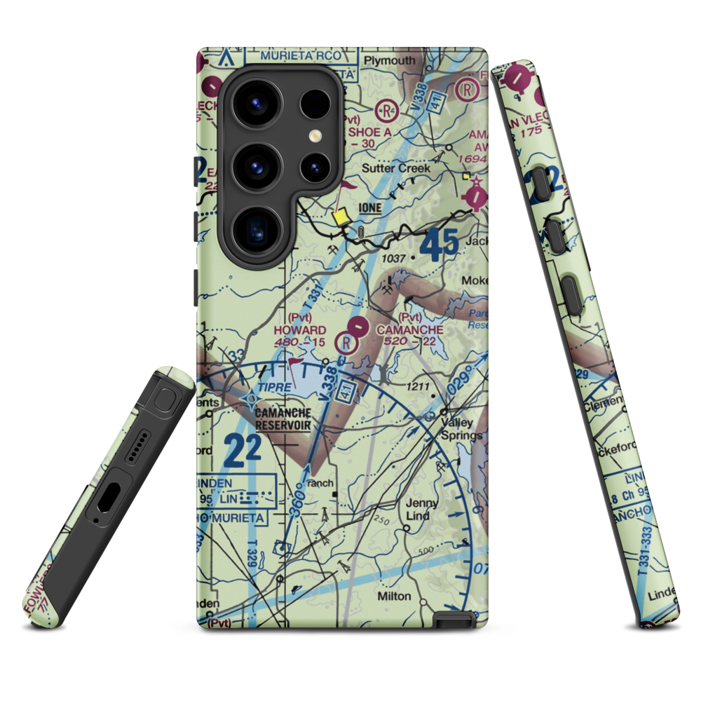 Howard /Private/ Airport (5CA8) VFR Sectional Samsung Phone Case Samsung Galaxy S24 Ultra model shown