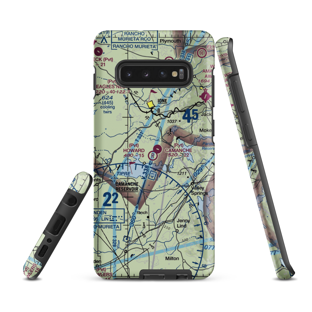 Howard /Private/ Airport (5CA8) VFR Sectional Samsung Phone Case Samsung Galaxy S10 Plus model shown