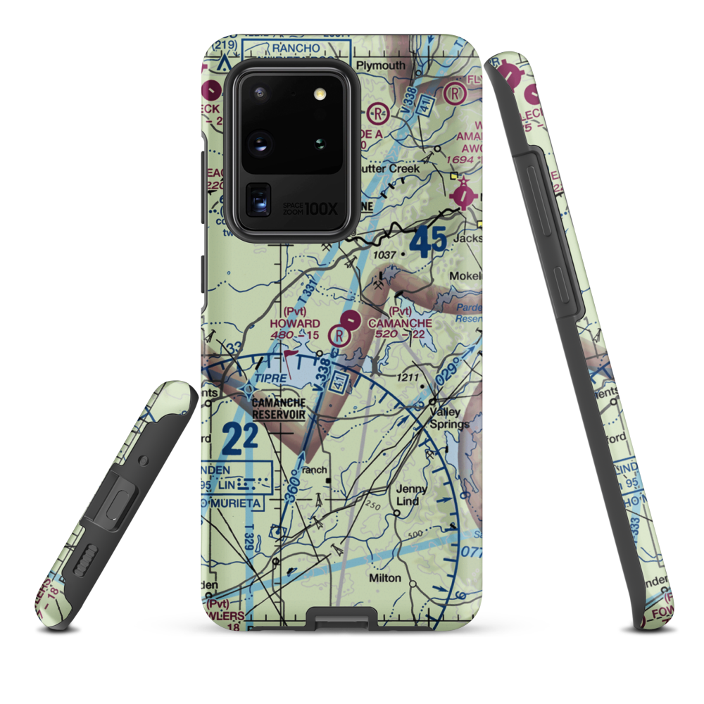 Howard /Private/ Airport (5CA8) VFR Sectional Samsung Phone Case Samsung Galaxy S20 Ultra model shown