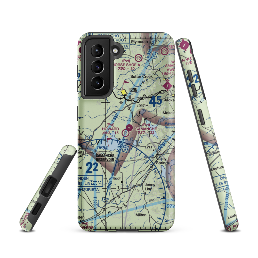 Howard /Private/ Airport (5CA8) VFR Sectional Samsung Phone Case Samsung Galaxy S21 model shown