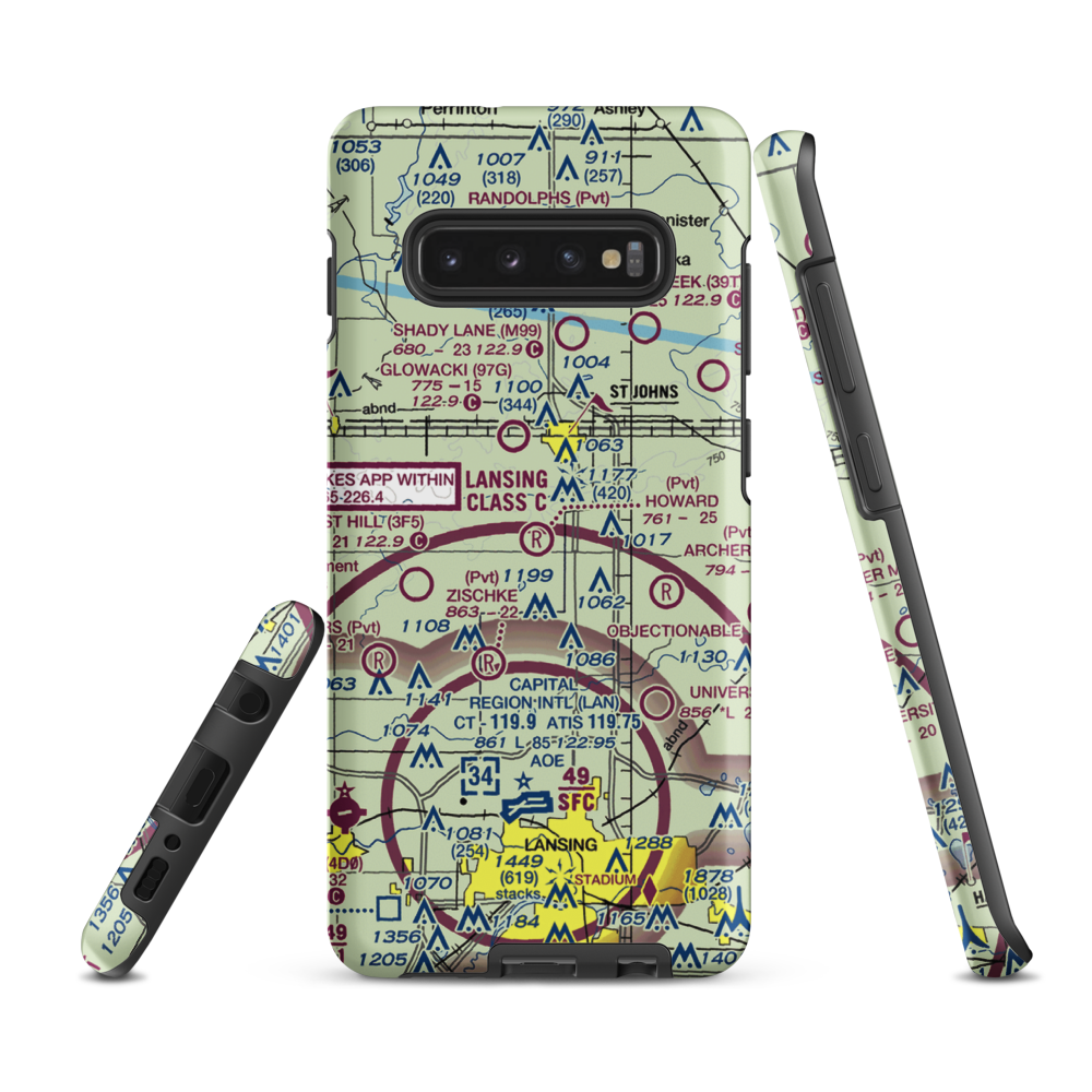 Howard Airfield (25MI) VFR Sectional Samsung Phone Case Samsung Galaxy S10 Plus model shown