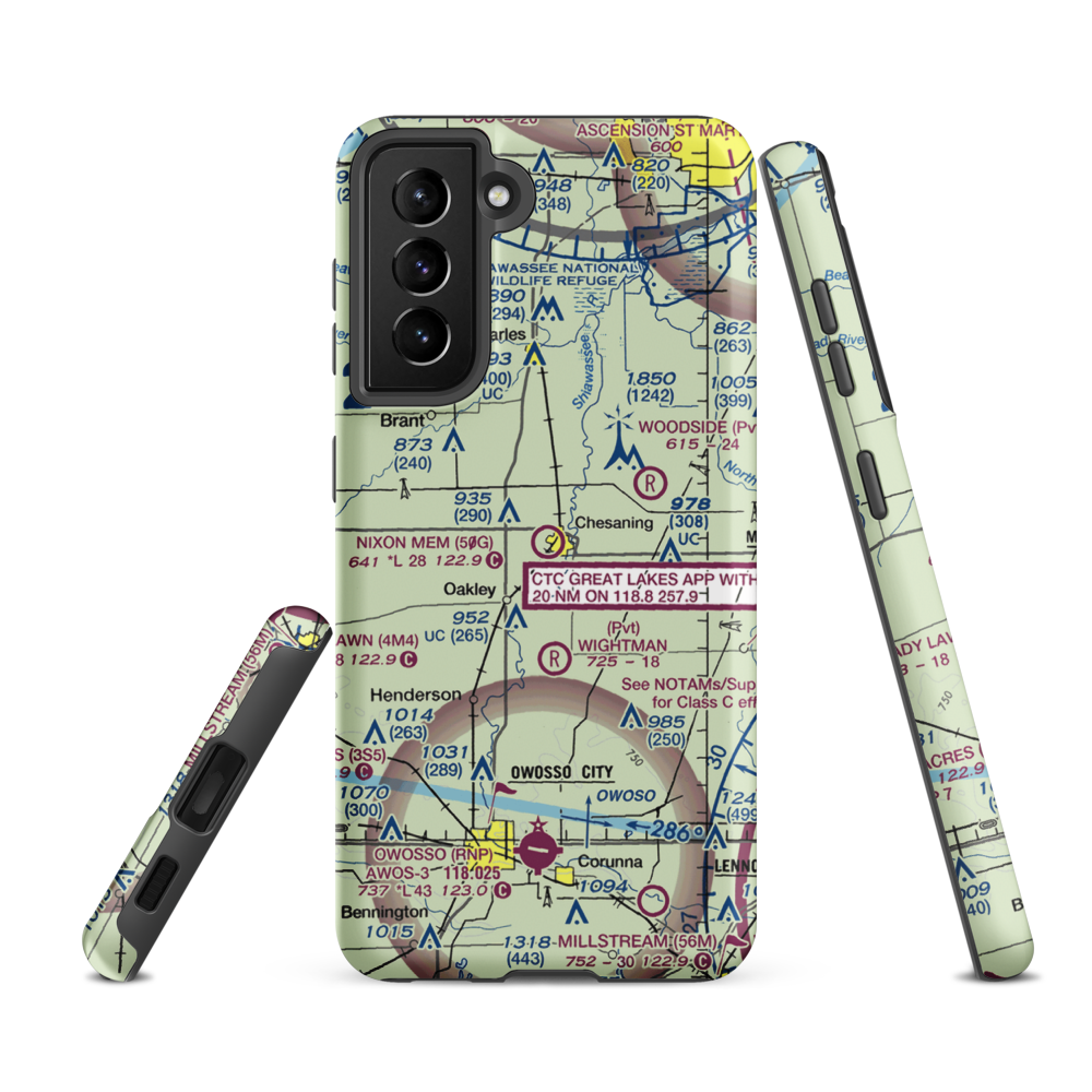 Howard Nixon Memorial Airport (50G) VFR Sectional Samsung Phone Case Samsung Galaxy S21 Ultra model shown