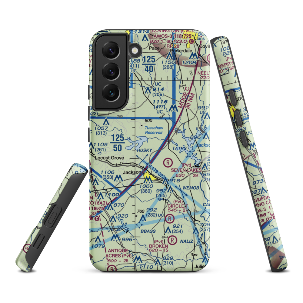 Howard Private Airport (GA02) VFR Sectional Samsung Phone Case Samsung Galaxy S22 Plus model shown
