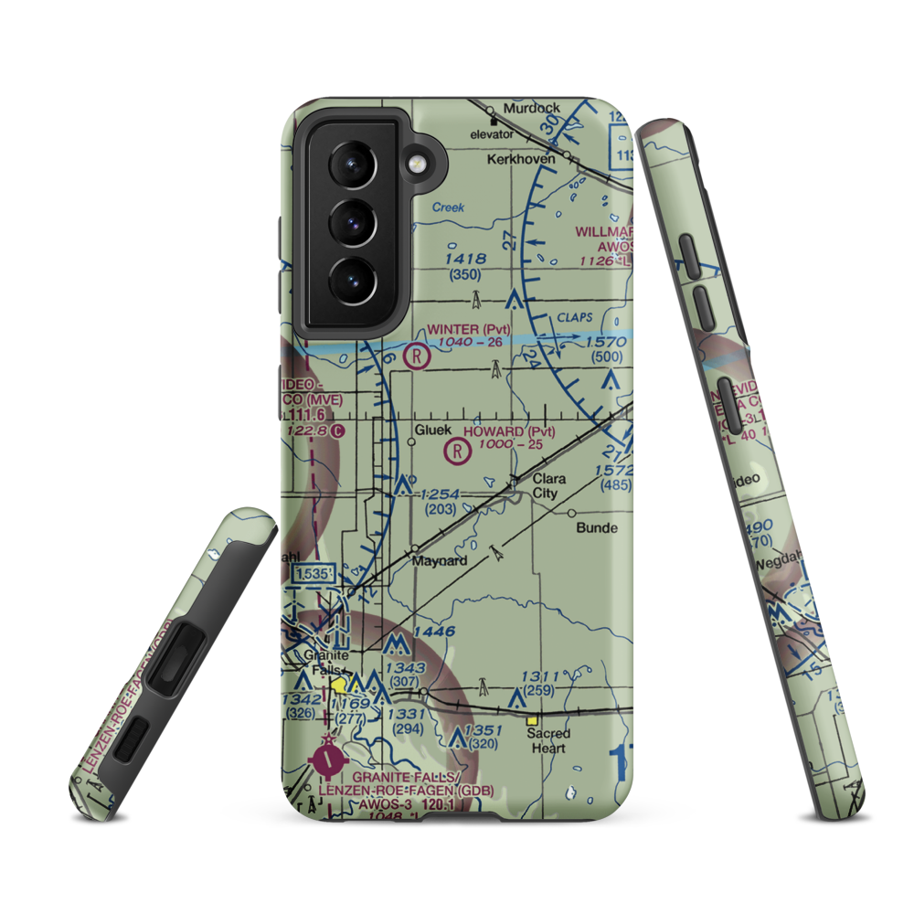 Howard's Airport (66MN) VFR Sectional Samsung Phone Case Samsung Galaxy S21 FE model shown