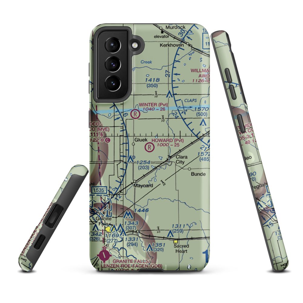 Howard's Airport (66MN) VFR Sectional Samsung Phone Case Samsung Galaxy S21 FE model shown