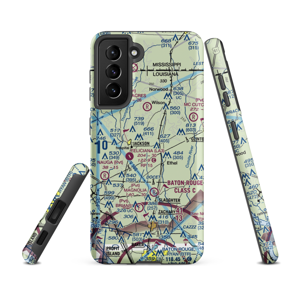 Howell 1 Airport (2LA6) VFR Sectional Samsung Phone Case Samsung Galaxy S21 FE model shown
