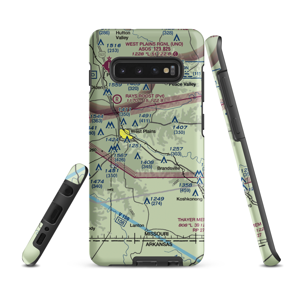 Howell Valley Airport (88MO) VFR Sectional Samsung Phone Case Samsung Galaxy S10 Plus model shown