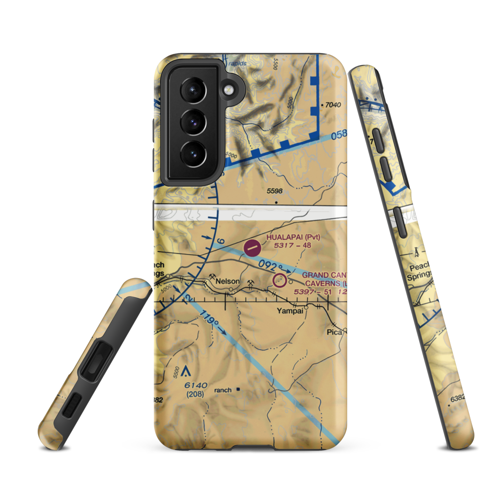 Hualapai Airport (3AZ5) VFR Sectional Samsung Phone Case Samsung Galaxy S21 FE model shown