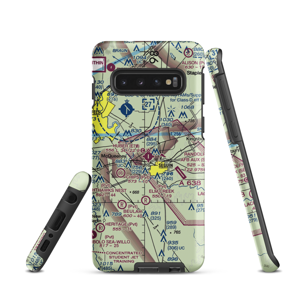 Huber Airpark Civic Club Llc Airport (E70) VFR Sectional Samsung Phone Case Samsung Galaxy S10 model shown