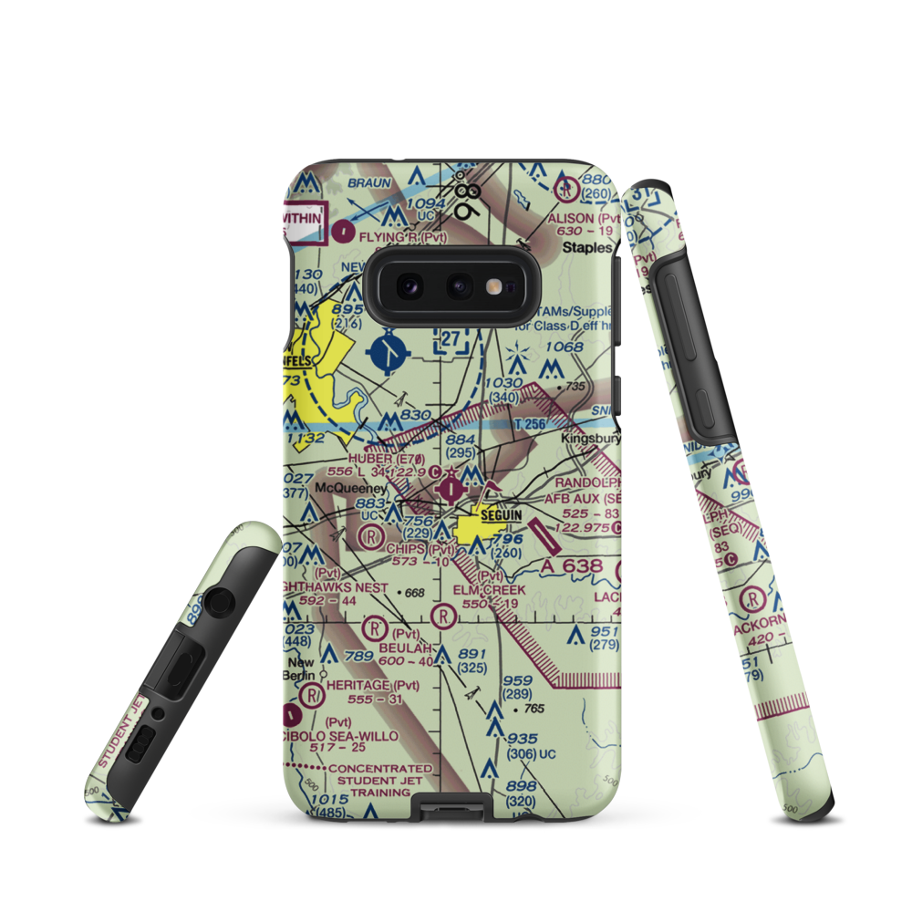 Huber Airpark Civic Club Llc Airport (E70) VFR Sectional Samsung Phone Case Samsung Galaxy S10e model shown